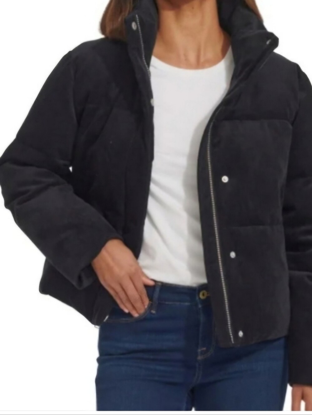 Levi's Women's Black Corduroy Bubble Puffer Jacket Size XL